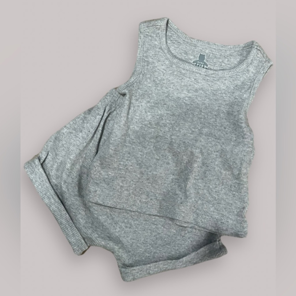 NWT GAPKids Heather Gray Jersey Ribbed Tank an Short Set